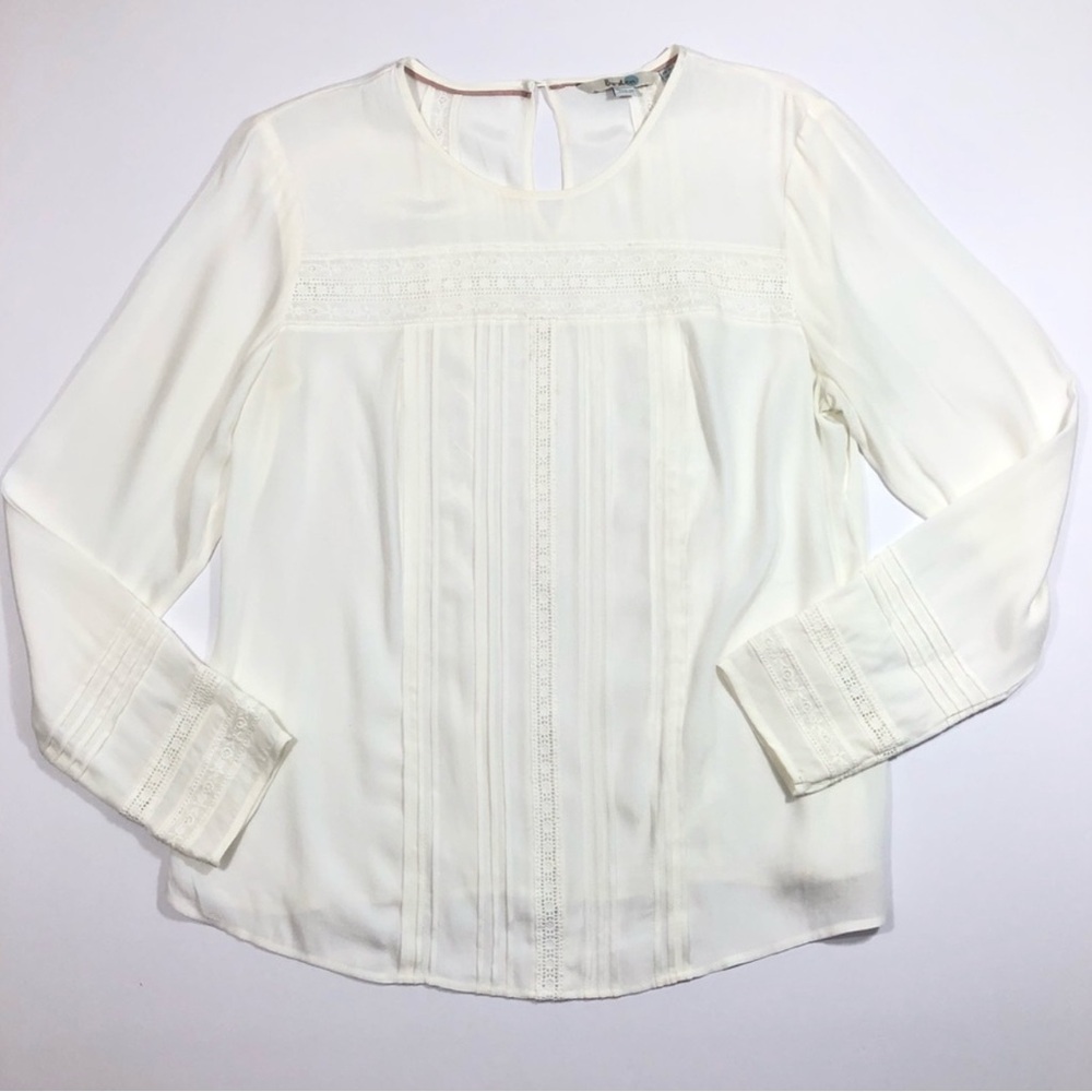 Boden White Cream Embroidered Lace Blouse Top